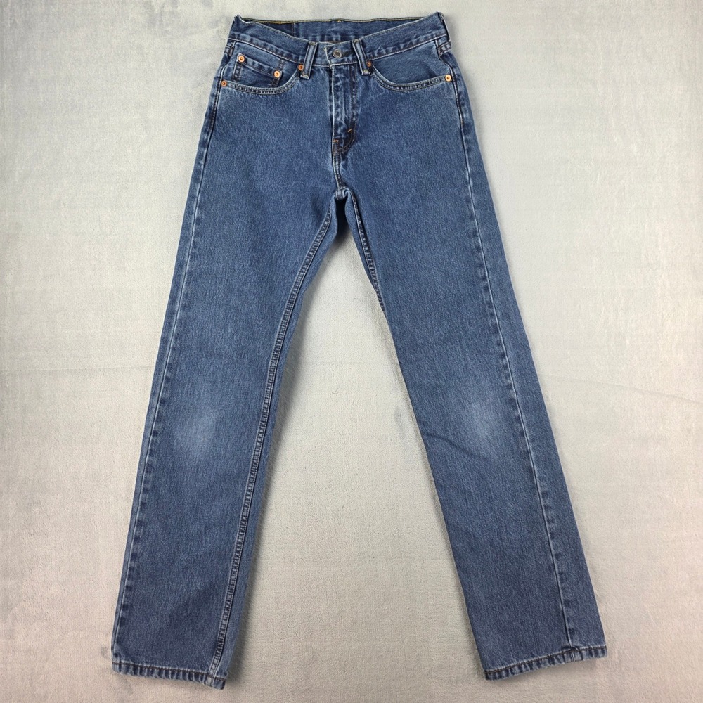 Levis 505 Regular Fit Straight Leg Blue Denim Jeans Mens 29x34 00505-4886